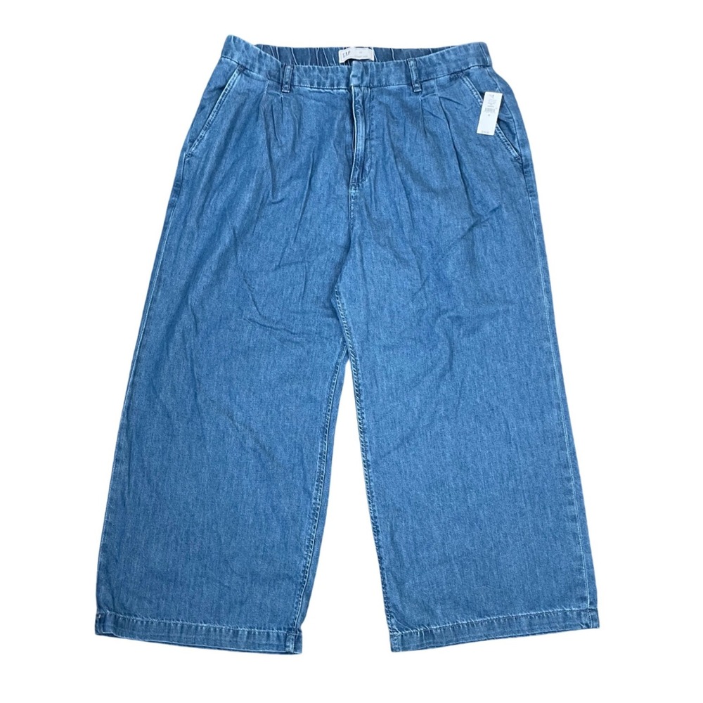 Gap 365 Trouser‎ CR Wide Leg Denim Culottes Medium Indigo 16 780832-00